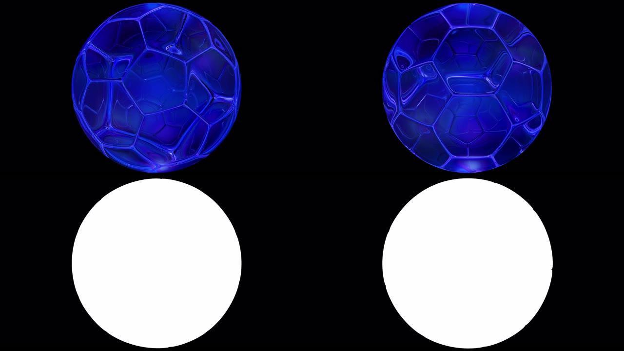 玻璃足球4k循环足球虚拟抽象