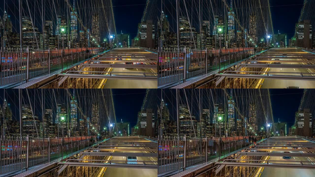 布鲁克林大桥的纽约市天际线