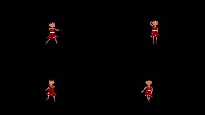 可爱的小女孩跳舞动画