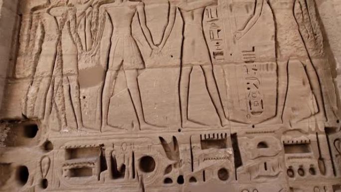 梅迪内·哈布神庙。埃及，卢克索。Medinet Habu的Ramesses III太平间庙宇是埃及卢