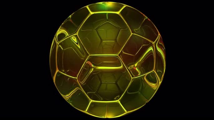 玻璃足球4k循环立体球形足球
