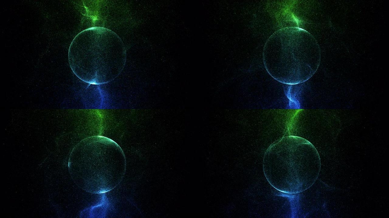 抽象波粒子 (环4k)。辉光球