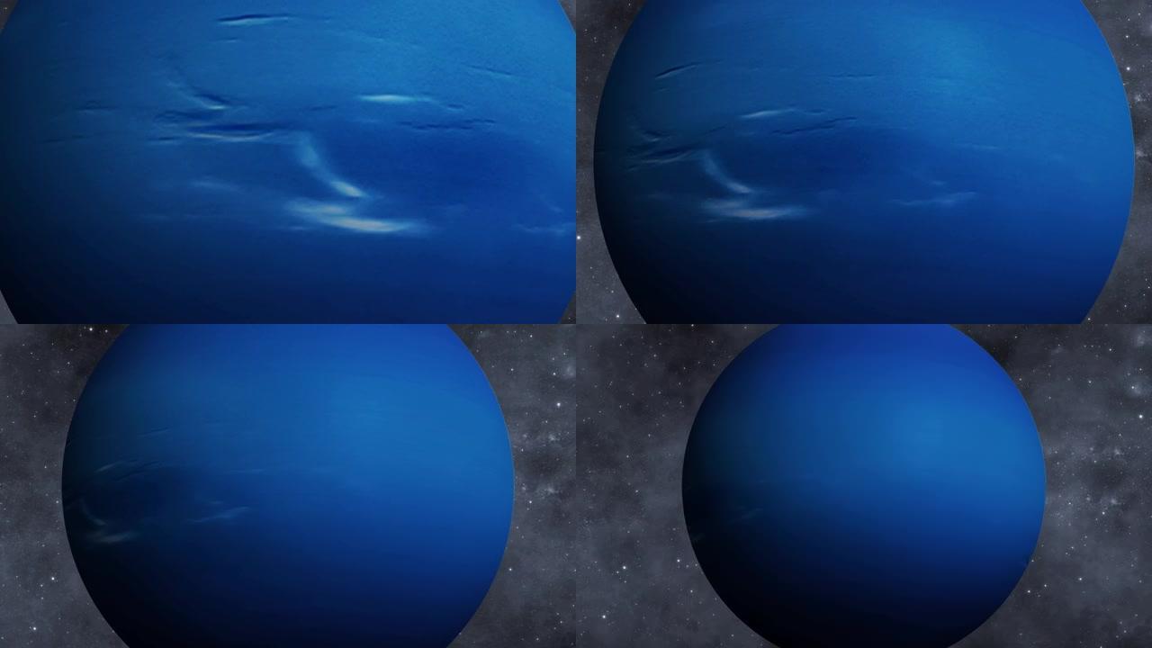 3d海王星行星缩小视野星系