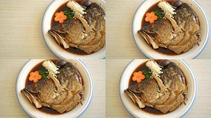 酱油水煮鱼头-日本美食风格