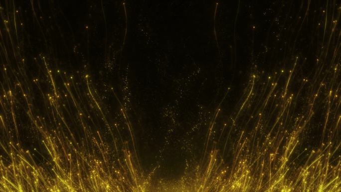 唯美金色粒子光效分散上升