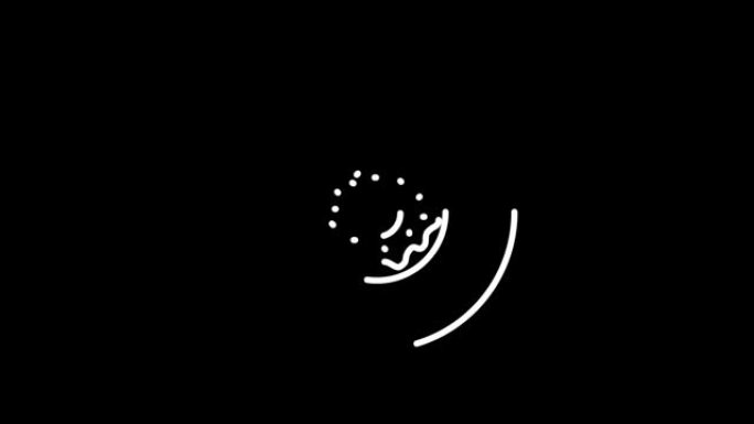 甜甜圈咬黑白线图标矢量插图在一个圆圈中，用于快餐，沙漠，甜蜜动画，自画