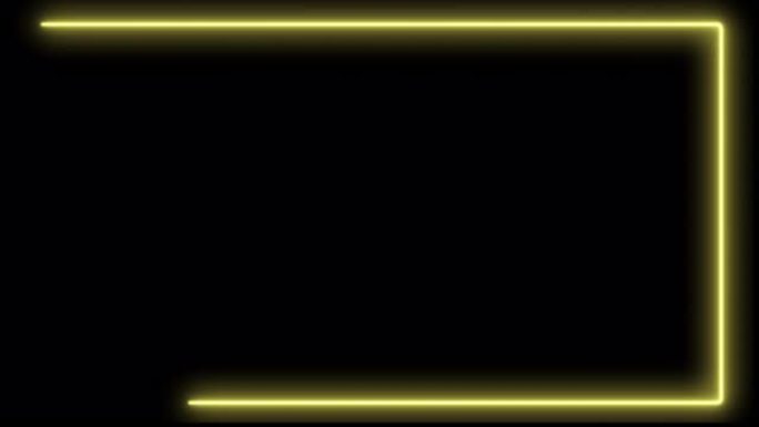 黄色简单霓虹灯管框架外观动画