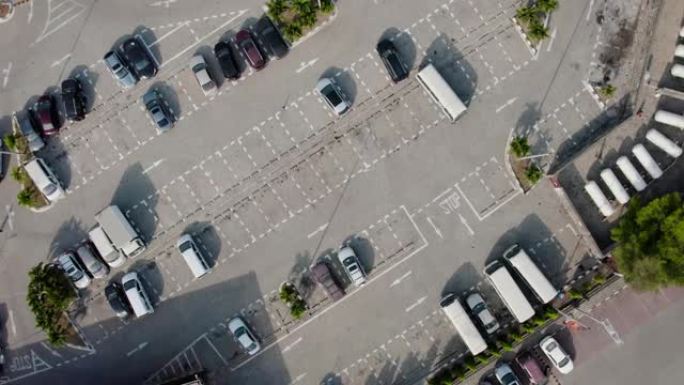 维多利亚岛拉各斯停车场的无人机视图