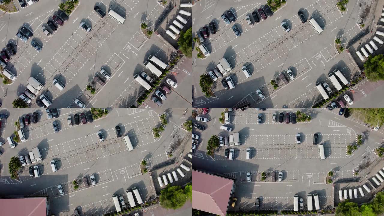 维多利亚岛拉各斯停车场的无人机视图