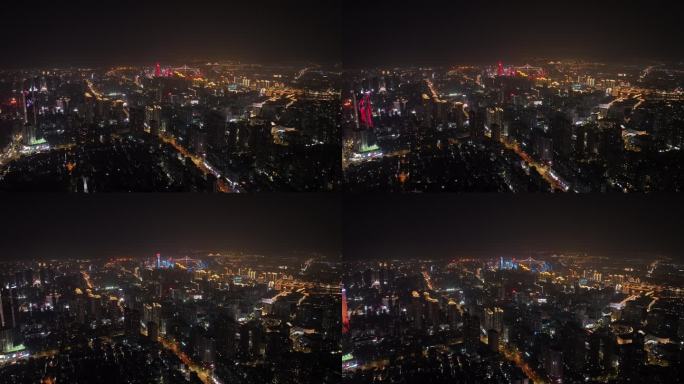 福州夜景航拍城市夜景
