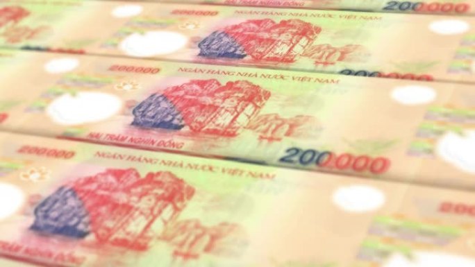 越南盾货币印刷机无缝循环股票视频