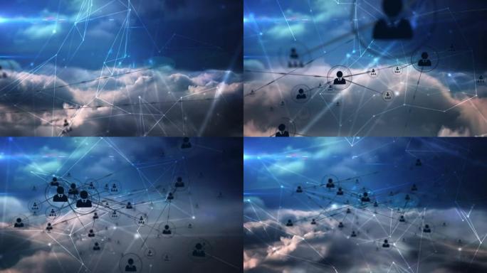 云上天空图标连接网络动画