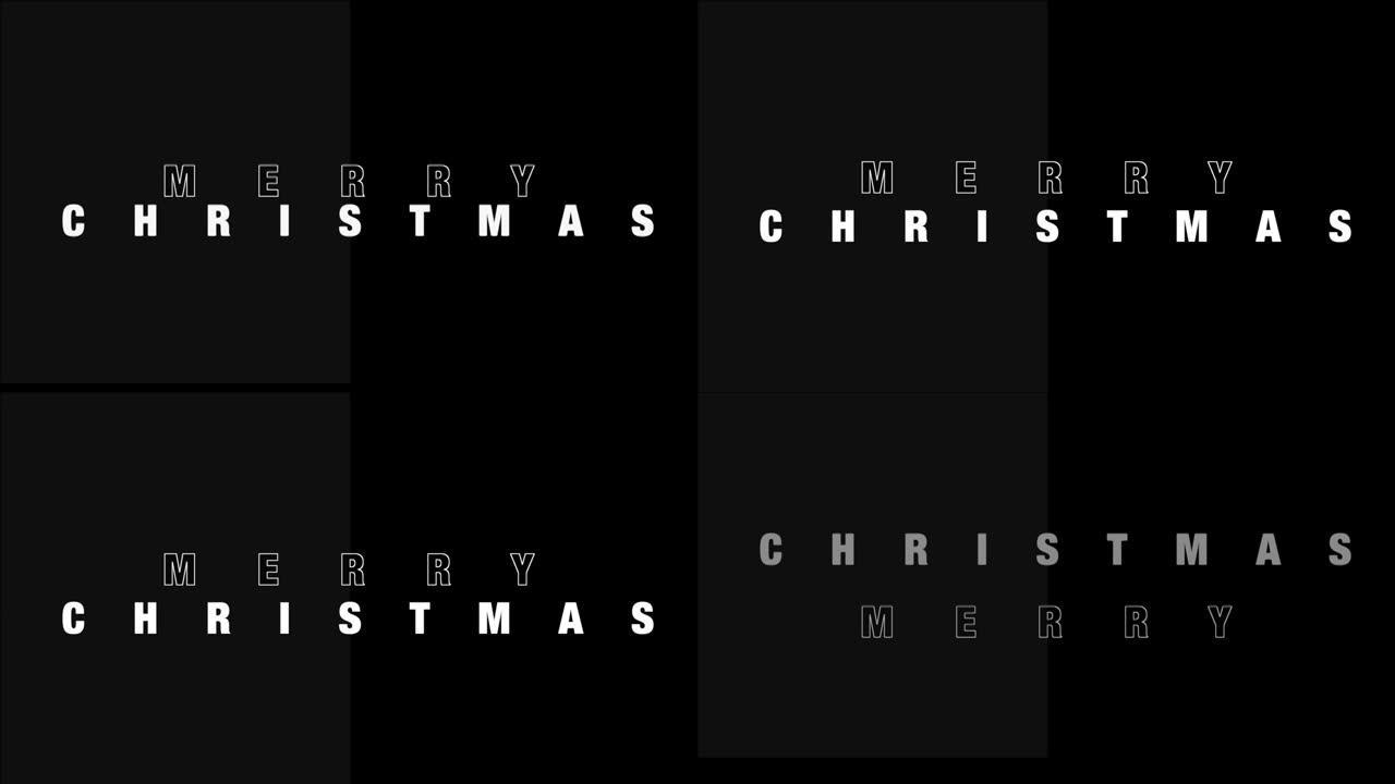极简主义黑色背景上的圣诞快乐