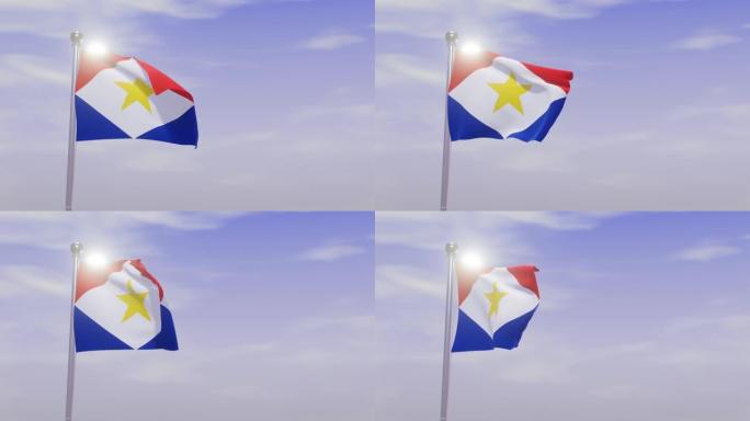 有天有风的动画国旗-萨巴