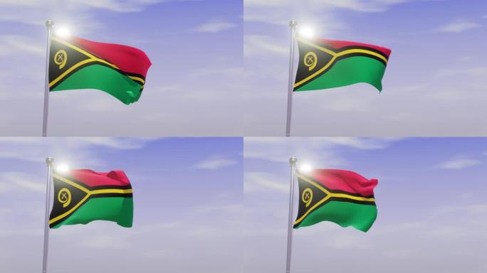 有天有风的动画国旗-瓦努阿图