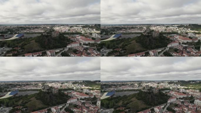 山顶上莱里亚城堡的全景。市区，葡萄牙地标