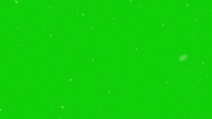 雪落在绿色屏幕背景上