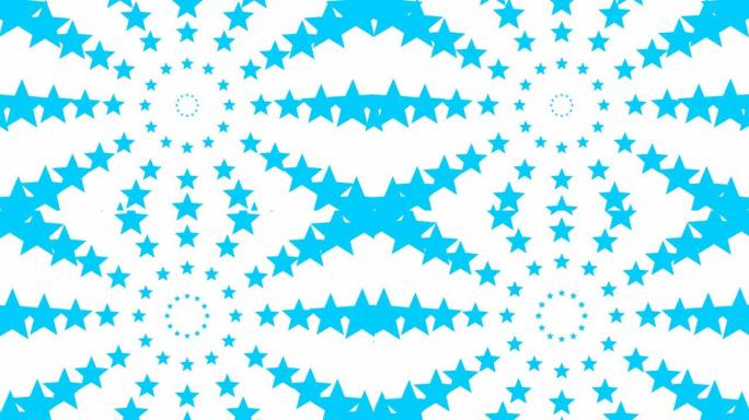 从中心开始动画增加蓝色十二星环。循环视频。欧盟、魔术、庆典的概念。矢量插图孤立在白色背景上。