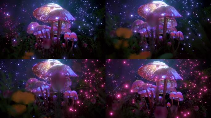 3D迷幻魔术蘑菇Trippy视频为您的背景。