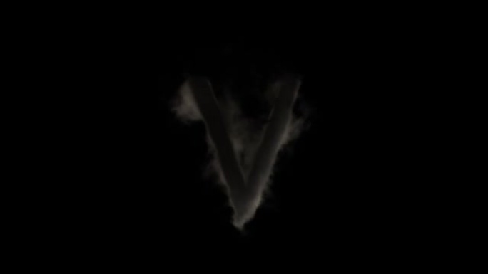 烟雾中的字母V，神秘字母，字母，阿尔法通道