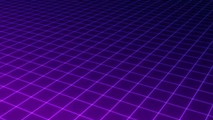 复古赛博朋克风格80年代科幻背景未来与激光网格景观。20世纪80年代的数字网络表面风格。3D无缝循环