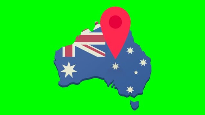 澳大利亚的绿色背景位置 (平面设计中的环路)