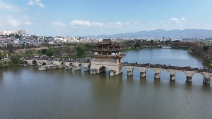 中国，云南，云南红河州，建水古城，朝阳塔，航拍