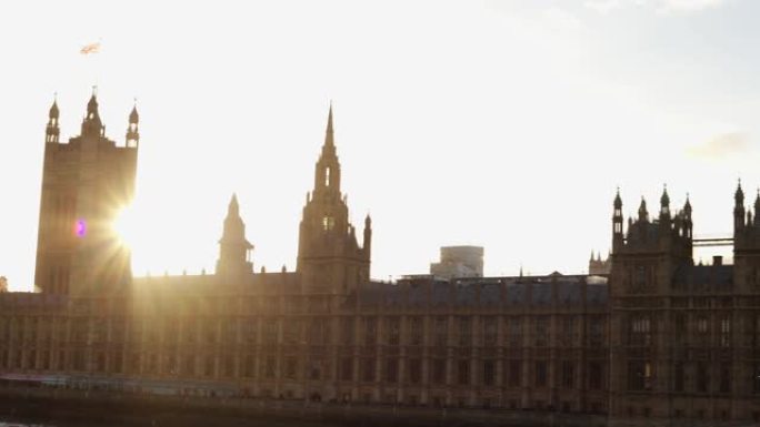 日落大本钟，伦敦，英格兰，英国