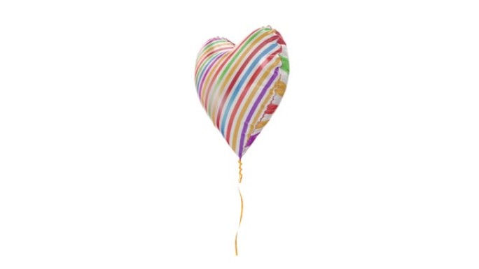 生日庆典。5岁。氦气球。带有Alpha哑光通道的循环动画。
