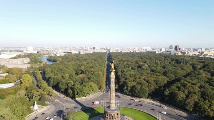 柏林胜利柱的鸟瞰图