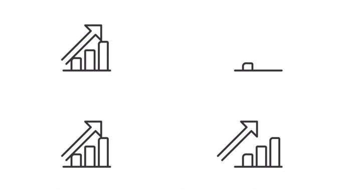 动画统计上升线性图标