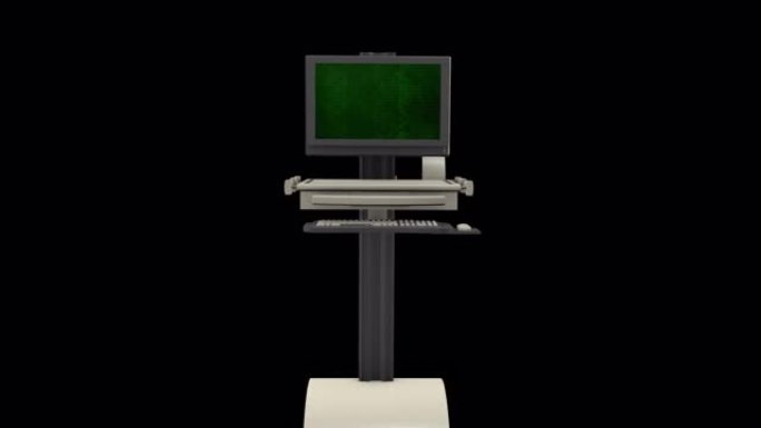 具有透明 (alpha) 背景的医疗检查机器动画