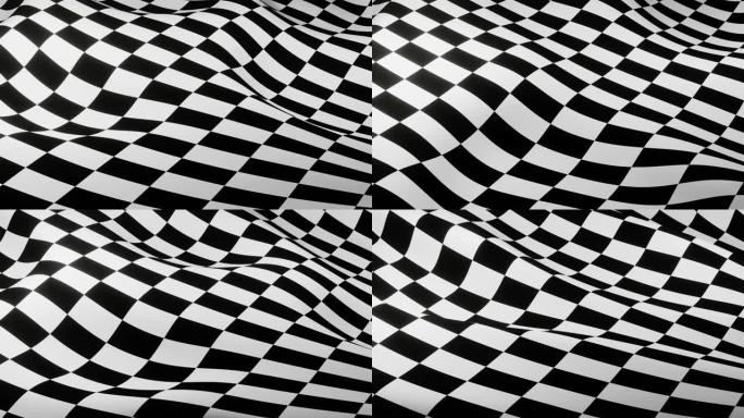 方格赛车旗3D渲染动画