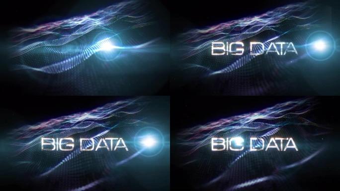 大数据文本抽象科学hitech技术未来3D电影标题背景。商业网络技术介绍动画。