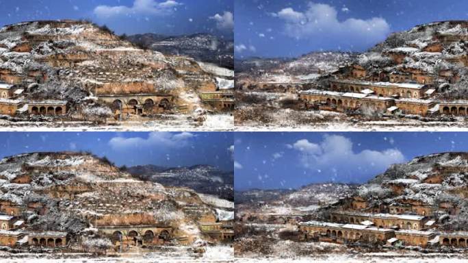 山西  窑洞 西北 冬天  下雪