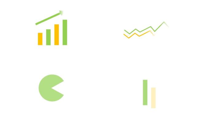 商业信息图标的简单动画，股票市场插图。