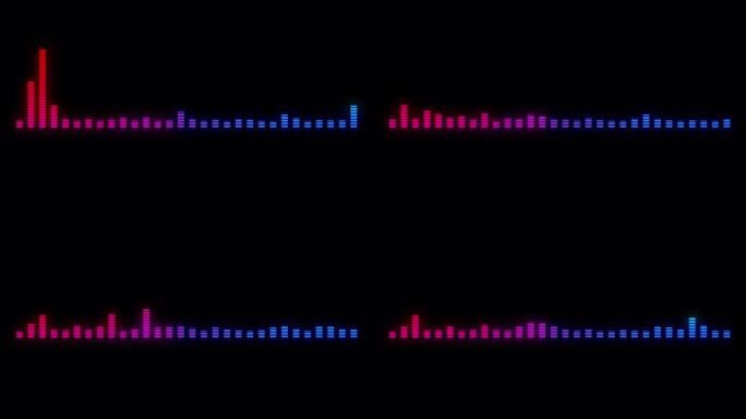 透明背景上孤立的动画白色音频条频谱