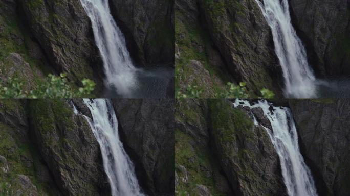 挪威山区的强大瀑布