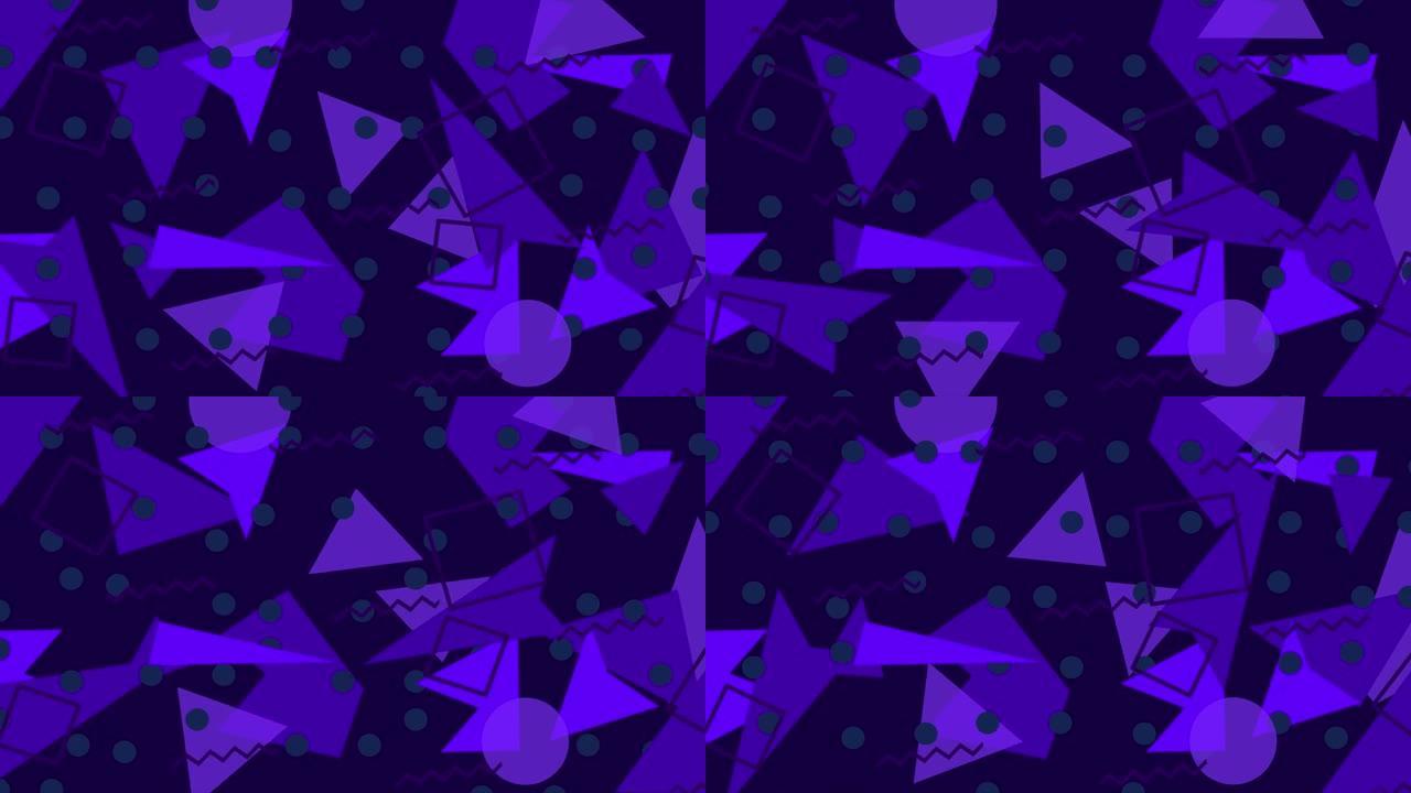 深蓝色和紫色图形几何抽象背景与形状图案