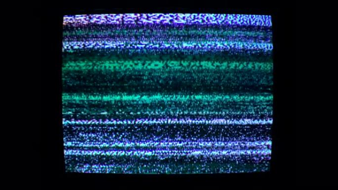 白噪声旧电视屏幕静态条纹纹理波浪线纹理垃圾图案模拟视频背景无信号干扰录像机复古毛刺失真电视环路60f
