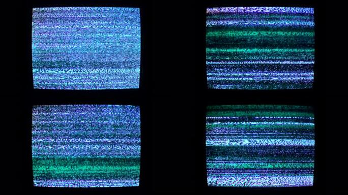 白噪声旧电视屏幕静态条纹纹理波浪线纹理垃圾图案模拟视频背景无信号干扰录像机复古毛刺失真电视环路60f