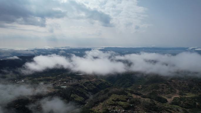 4K50P 天台山航拍 穿云 晴天 山谷