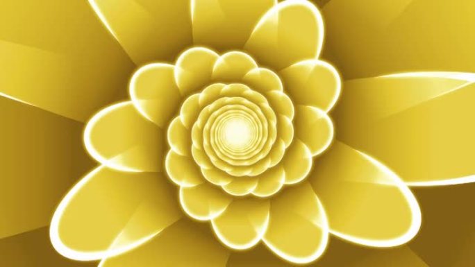 黄色花卉螺旋循环动画背景