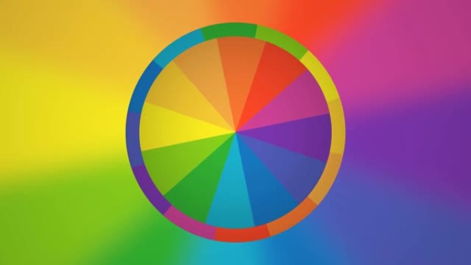 彩虹色色调中的色轮调色板动画循环