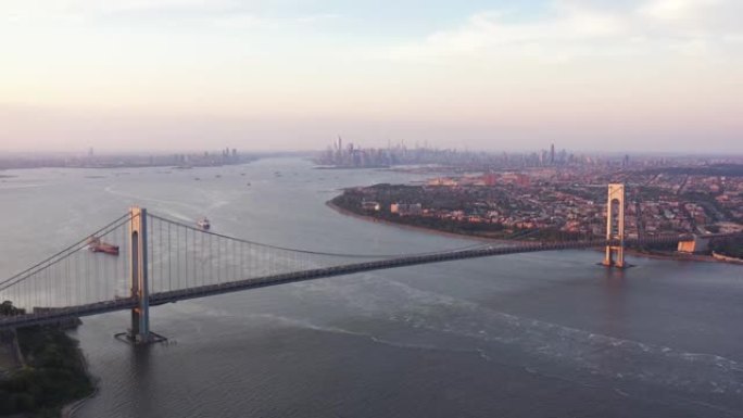纽约维拉萨诺桥的鸟瞰图
