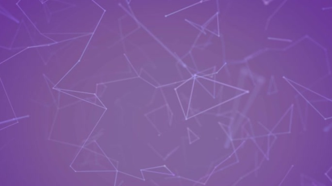 紫色背景上的神经丛连接网络动画