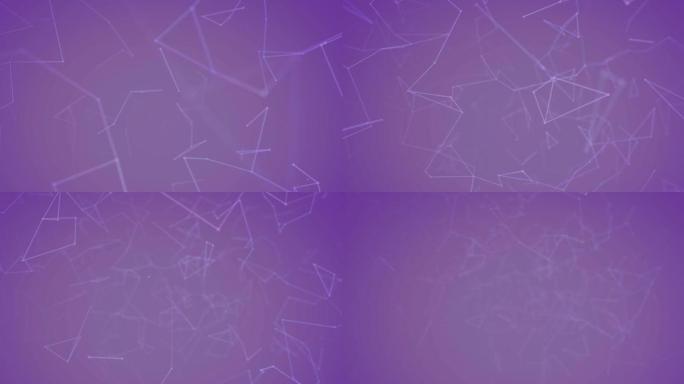 紫色背景上的神经丛连接网络动画