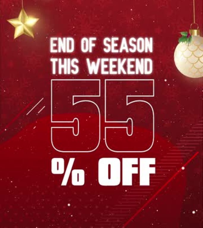 圣诞版季末本周末55% 折扣垂直动画