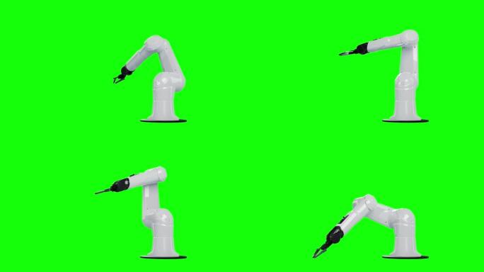 绿屏背景的机械臂动画。
