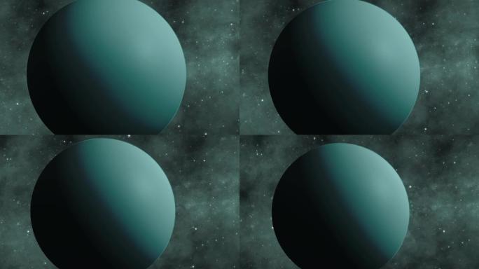查看逼真的3d天王星行星与恒星缩小